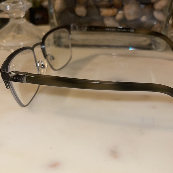 PRADA Matte Black/Silver Eyeglasses Frames - Picture 6 of 11